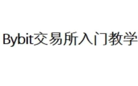 Bybit交易所入门教学
