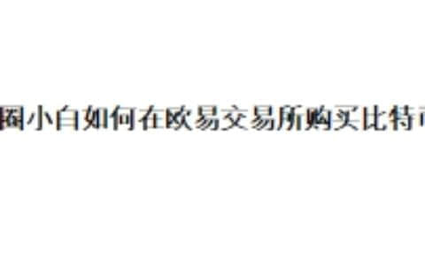 币圈小白如何在欧易交易所购买比特币？