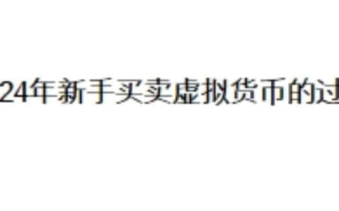 2024年新手买卖虚拟货币的过程