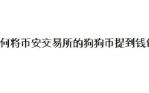 如何将币安交易所的狗狗币提到钱包？