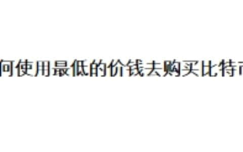 如何使用最低的价钱去购买比特币？