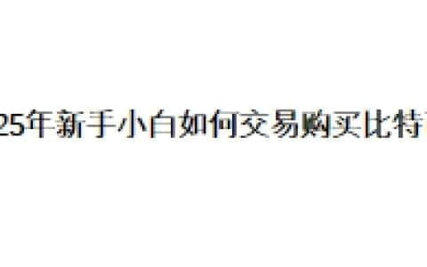 2025年新手小白如何交易购买比特币？