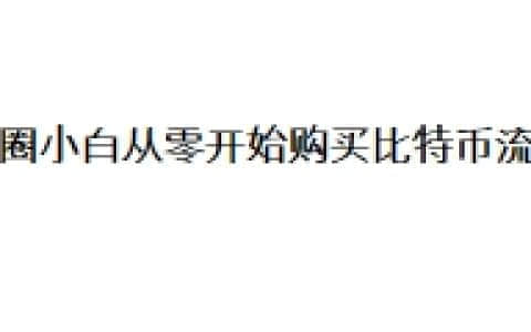 币圈小白从零开始购买比特币流程
