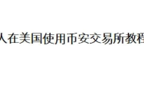 人在美国使用币安交易所教程