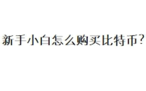 新手小白怎么购买比特币？
