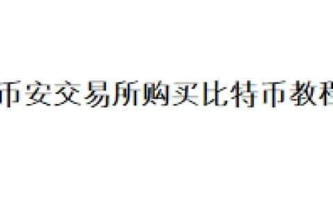 币安交易所购买比特币教程