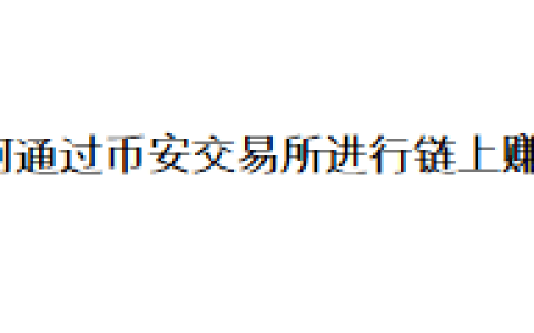 如何通过币安交易所进行链上赚币？