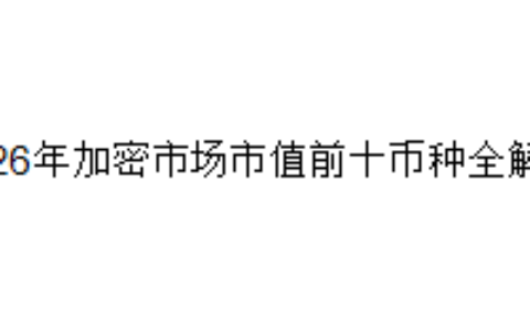 2026年加密市场市值前十币种全解析