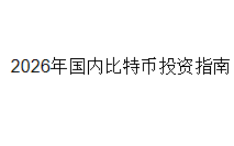 2026年国内比特币投资指南