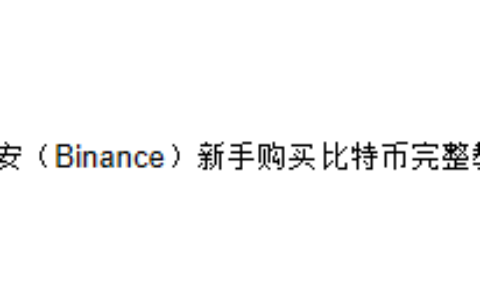 币安（Binance）新手购买比特币完整教学