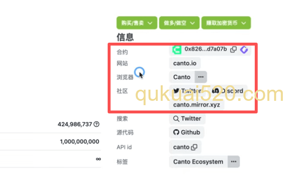 CANTO币的各种信息