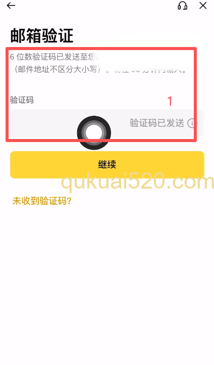 验证码和密码填写页面