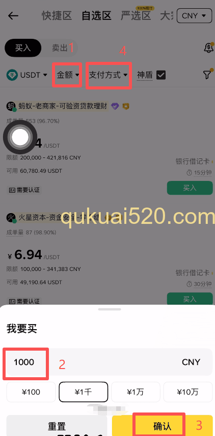 输入金额,选择支付方式