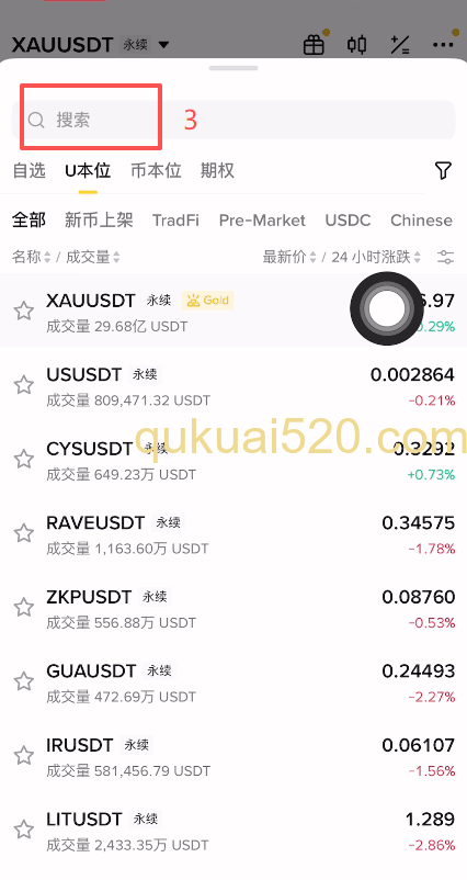 合约交易PAXGUSDT页面