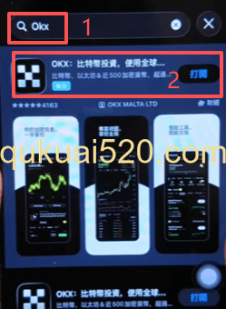 苹果手机和安卓手机下载欧易APP页面