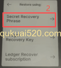 Ledger设备恢复助记词界面