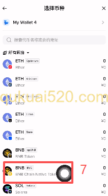 BNB提币到钱包界面