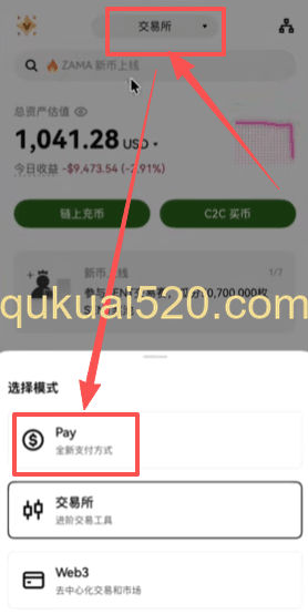 选择“PAY”页面