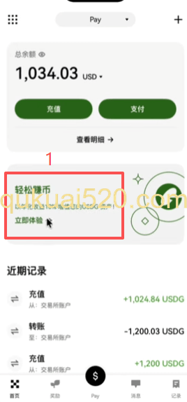 [轻松赚币收益显示页面]