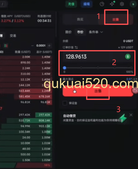 USDT卖成USDC交易页面