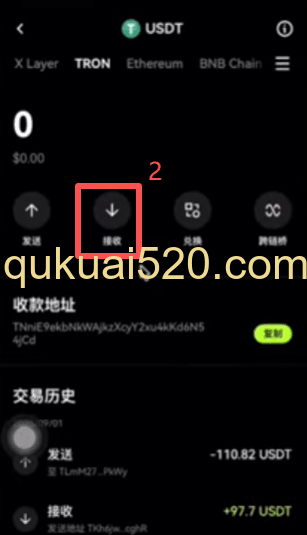 检查USDT波场网络地址页面