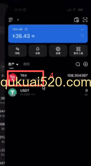 检查USDT波场网络地址页面