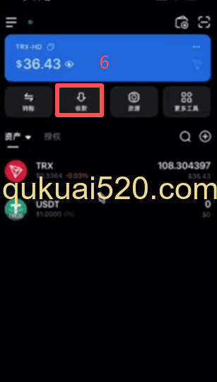 检查USDT波场网络地址页面