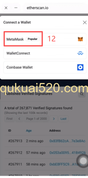 Etherscan签名页面