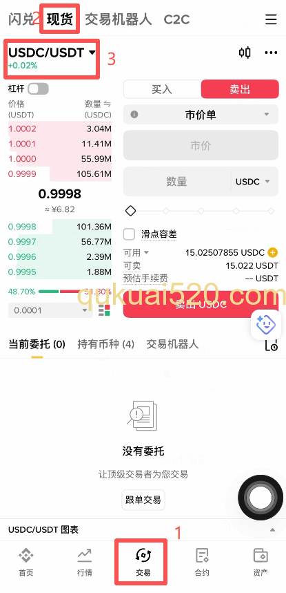币安APP交易页面