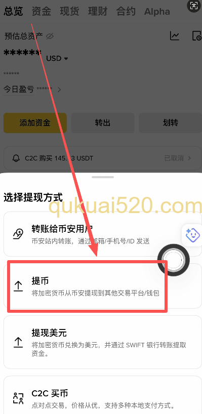 [币安提币页面选择币种]