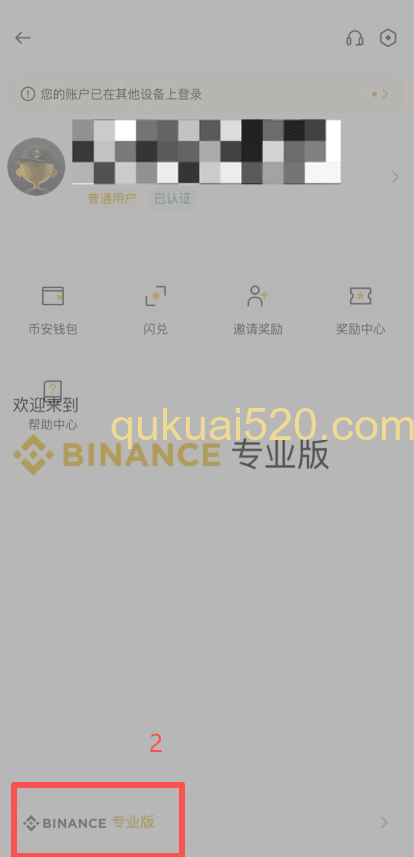 [币安专业版切换界面]