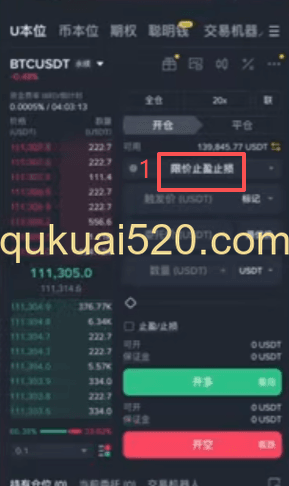 限价止盈止损界面