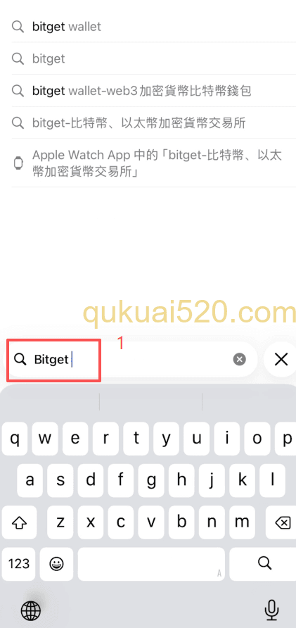 App Store搜索Bitget结果页面