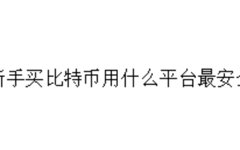 新手买比特币用什么平台最安全