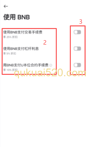 BNB支付设置界面
