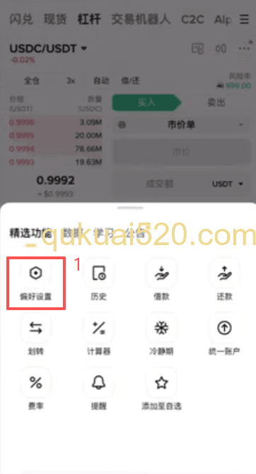 现货杠杆偏好设置详情