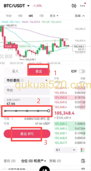 卖出现货操作界面