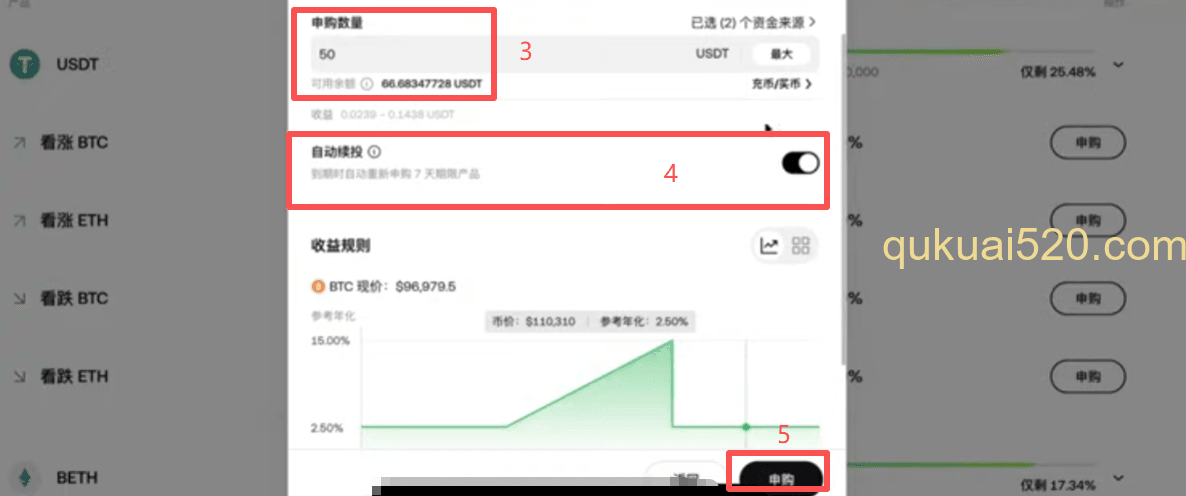 申购设置页面