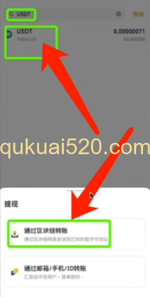 币安链上提现USDT页面