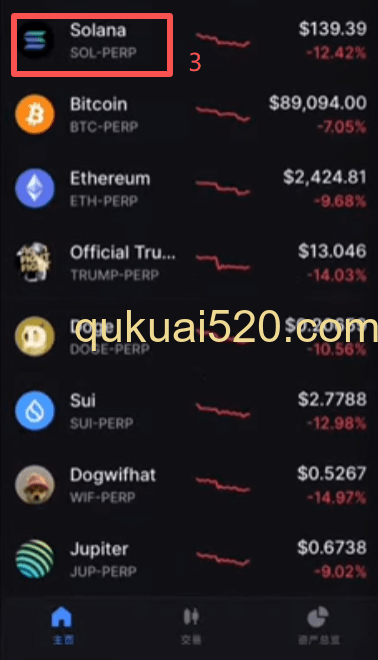 手机APP合约交易界面