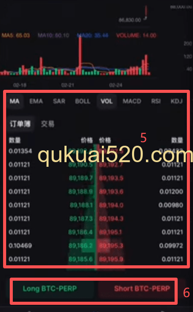 手机APP合约交易界面