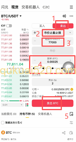 止盈止损设置界面