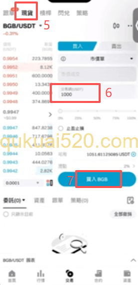 现货交易买入界面