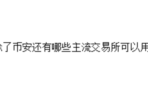 除了币安还有哪些主流交易所可以用？