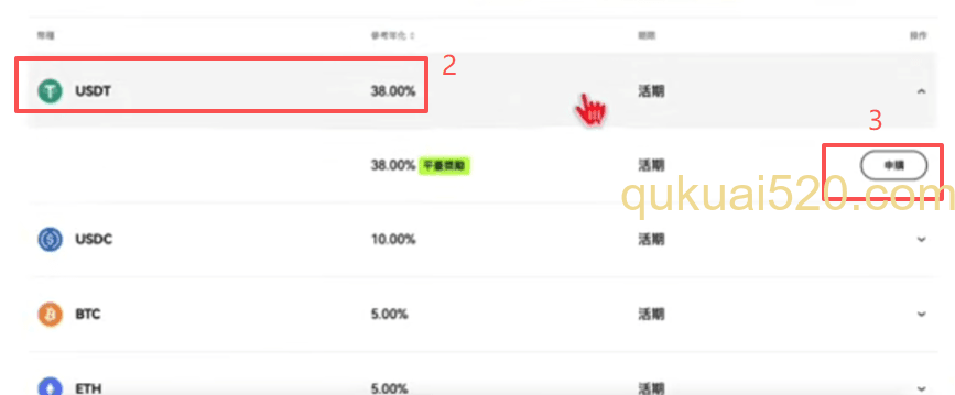 欧易USDT简单赚币详情页