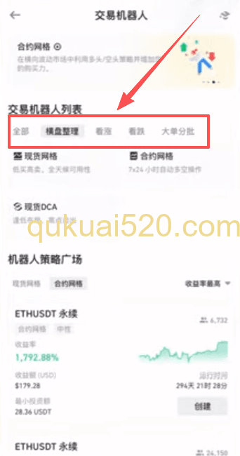 [策略广场分类界面]