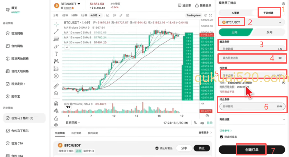 手动马丁格尔设置