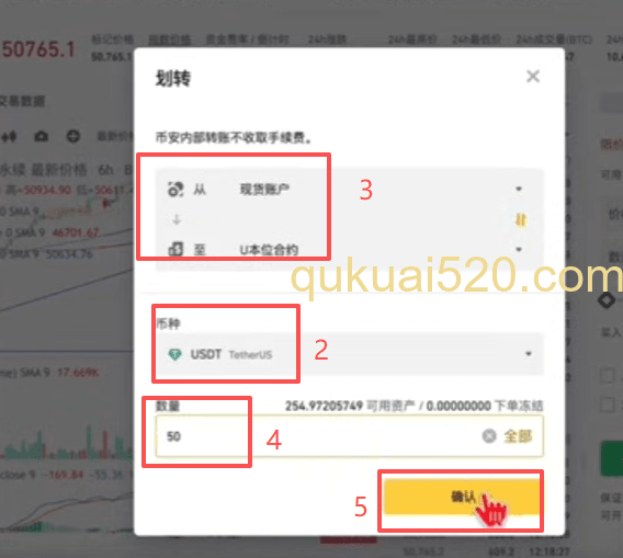 账户划转界面USDT转移