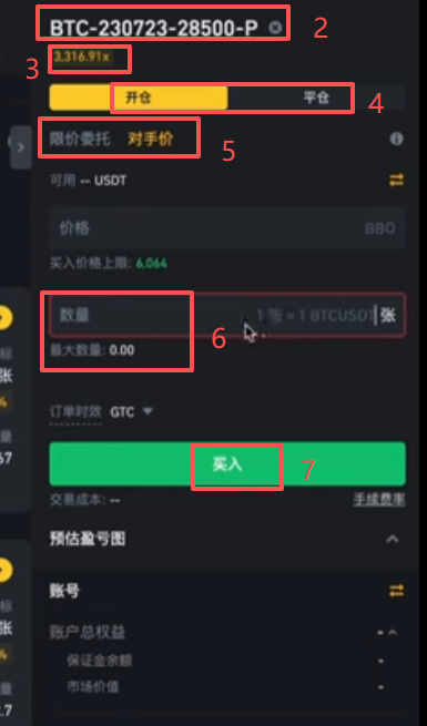 [期权下单界面]