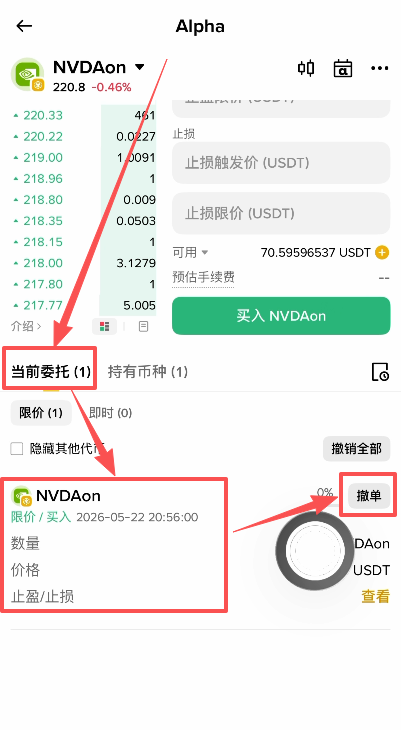 当前委托订单列表